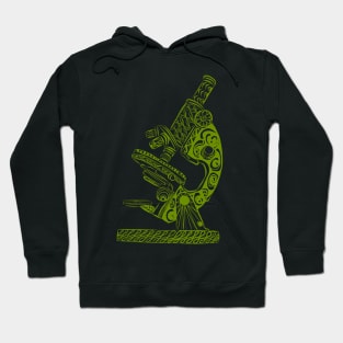 Scientific Microscope Line Drawing (Olive) Hoodie